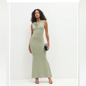 Elegant Olive Green Maxi Dress